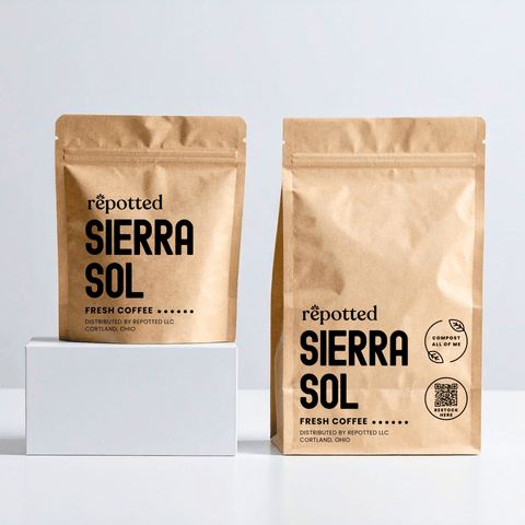 Sierra Sol • Natural, Compostable Coffee, Single Origin: Colombia - repotted Coffee